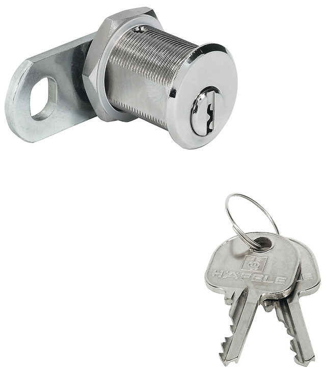 Cam lock, With pin tumbler cylinder, nut fixing, door thickness ≤21 mm ...