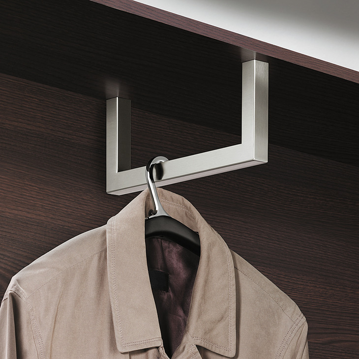 Coat hanger rail, Stainless steel, fixing beneath the shelf | online at ...