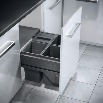 Four compartment waste bin, Hailo Cargo