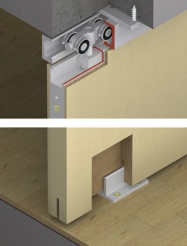 Sliding door fitting, HAWA Super 500 B, set