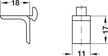 Shelf support, aluminium, load bearing capacity 12,5 kg per piece