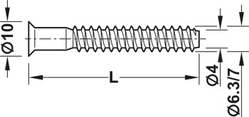 One-piece connector, Häfele Confirmat, countersunk head, for drill hole ⌀ 5 mm, SW4