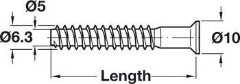 One-piece connector, Häfele Confirmat, countersunk head, for drill hole ⌀ 5 mm, SW4