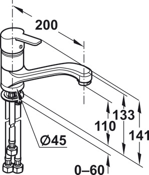 Single lever tap, fixed spout