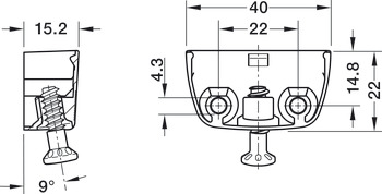 RV RTA connector, RV/O top element, with clip facility