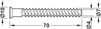 One-piece connector, Häfele Confirmat, countersunk head, for drill hole ⌀ 5 mm, SW4