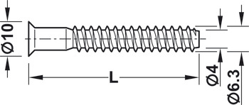 One-piece connector, Häfele Confirmat, countersunk head, for drill hole ⌀ 5 mm, SW4