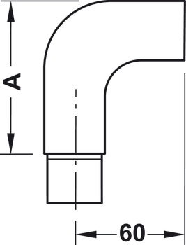 Curved end cap, for plug fitting, bar railing system