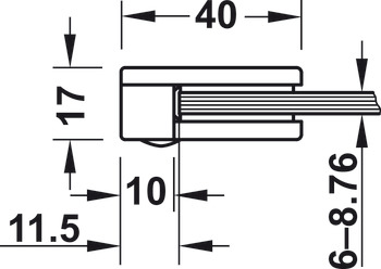 Glass holder, model 27, bar railing system