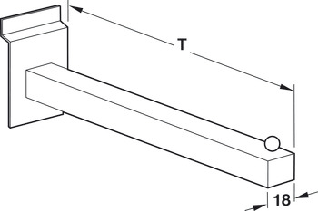 Bracket, Display 150, for glass shelves