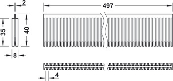 Grooved strip, Ratio-Pharm pharmacy system version D