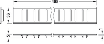 Retaining rail, Ratio-Pharm pharmacy system version D