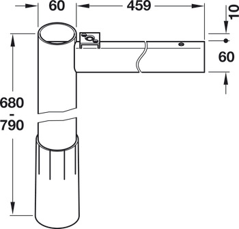 Table leg, with mounting bracket, for Idea 400