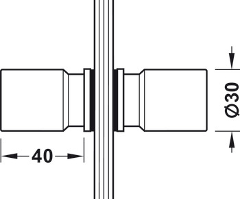 Back to back knob set, Aquasys