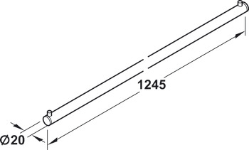 Display arm, For bracket, for plug-in sleeve, point suspension