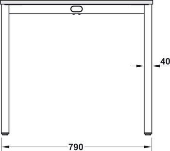 End frame, For Idea H-flatline, square table legs