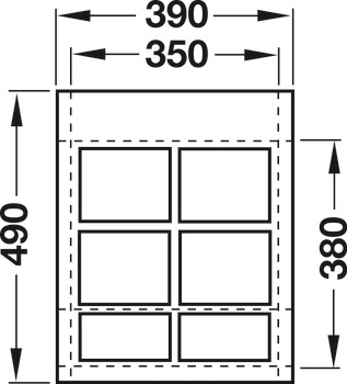 Special insert, medical area, 6 compartments, deep, plastic