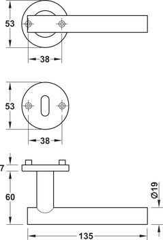 Door handle set, Stainless steel, Startec, model PDH4172, grade 4