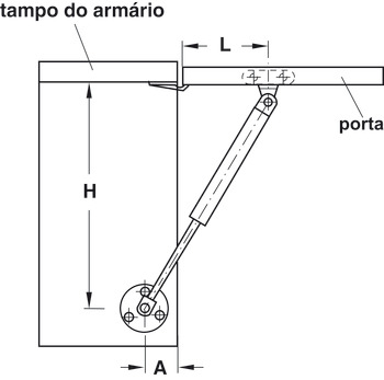 Gas-filled strut, for wooden flaps or flaps with aluminium frame