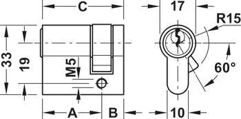 Profile Cylinder, Econo standard profile, Startec, brass, keyed to differ