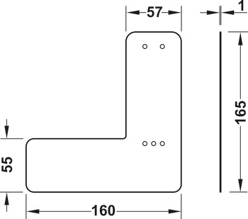 Cover for concealed mounting, for short mounting plate