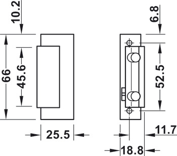 Electric strike, Height 75.5 mm