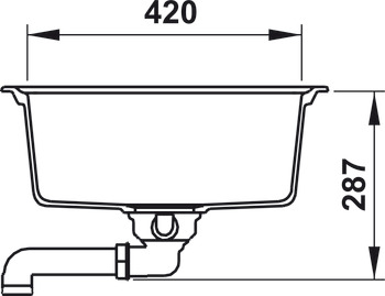 Sink, Häfele AS01L surface-mounted sink, with large basin