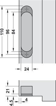 Door Hinge, concealed, for flush interior doors, Startec - in the