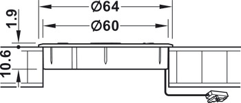 Inductive charging station, ESC 2002, recess mounting/surface mounting