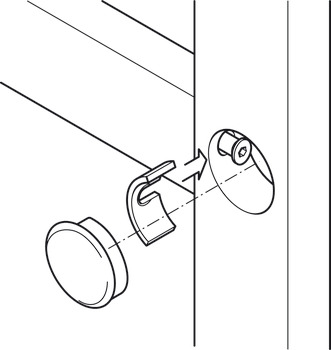 Cover cap, Confirmat, connector with pressure plate