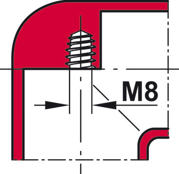 Corner connector, 90°, bar railing system