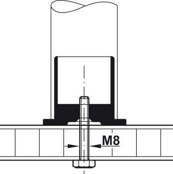 Railing socket, for plug fitting, bar railing system