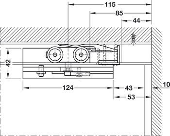 Sliding door fitting, HAWA Porta 100 GW/GWF, set