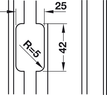 Sliding door fitting, HAWA Porta 100 GW/GWF Synchro, set