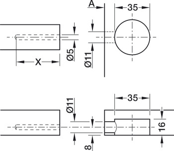 Cover cap, Confirmat, connector with pressure plate