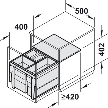 Three compartment waste bin