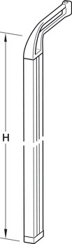 Set, Häfele Versatile, with profile closed on 1 side, L-mounting with designer corner connector