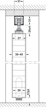 Sliding door fitting, Häfele Slido D-Fold871 50K, set