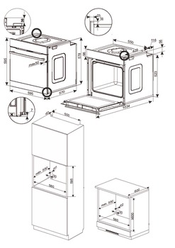 Pyrolytic oven, Cooking chamber volume: 77 litres