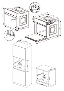 Built-In Oven, Cooking Chamber Volume: 65 Litres, 6 Oven Functions