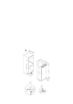 built-in refrigerator, Dim. (W x H): 540 x 1,230 mm, fixed door