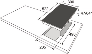 Ceramic glass hob, Width: 300 mm, without frame