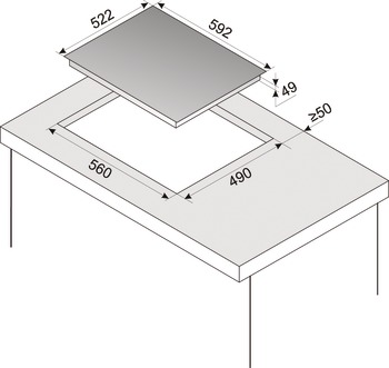 induction hob, Width: 600 mm, without frame