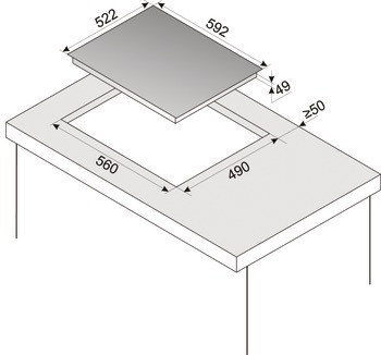 induction hob, Width: 600 mm, without frame, roast sensor function with 2 temperature settings