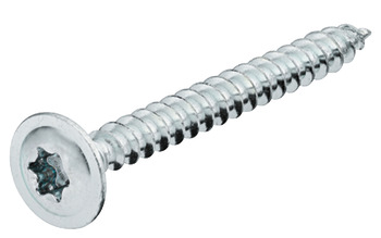 Chipboard screw, Hospa, rear panel screw, flat head, TS, zinc plated