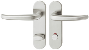 Door handle set, stainless steel, Startec, PDH4104, short backplate