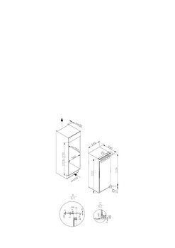 vgradni hladilnik, mere (Š x V): 540 x 1230 mm, fiksno povezana vrata
