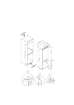 vgradna kombinacija hladilnika in zamrzovalnika, mere (Š x V): 540 x 1780 mm, vrata z drsnim sistemom